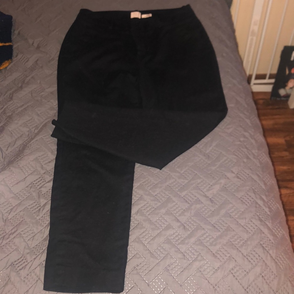 black ankle length dress pants